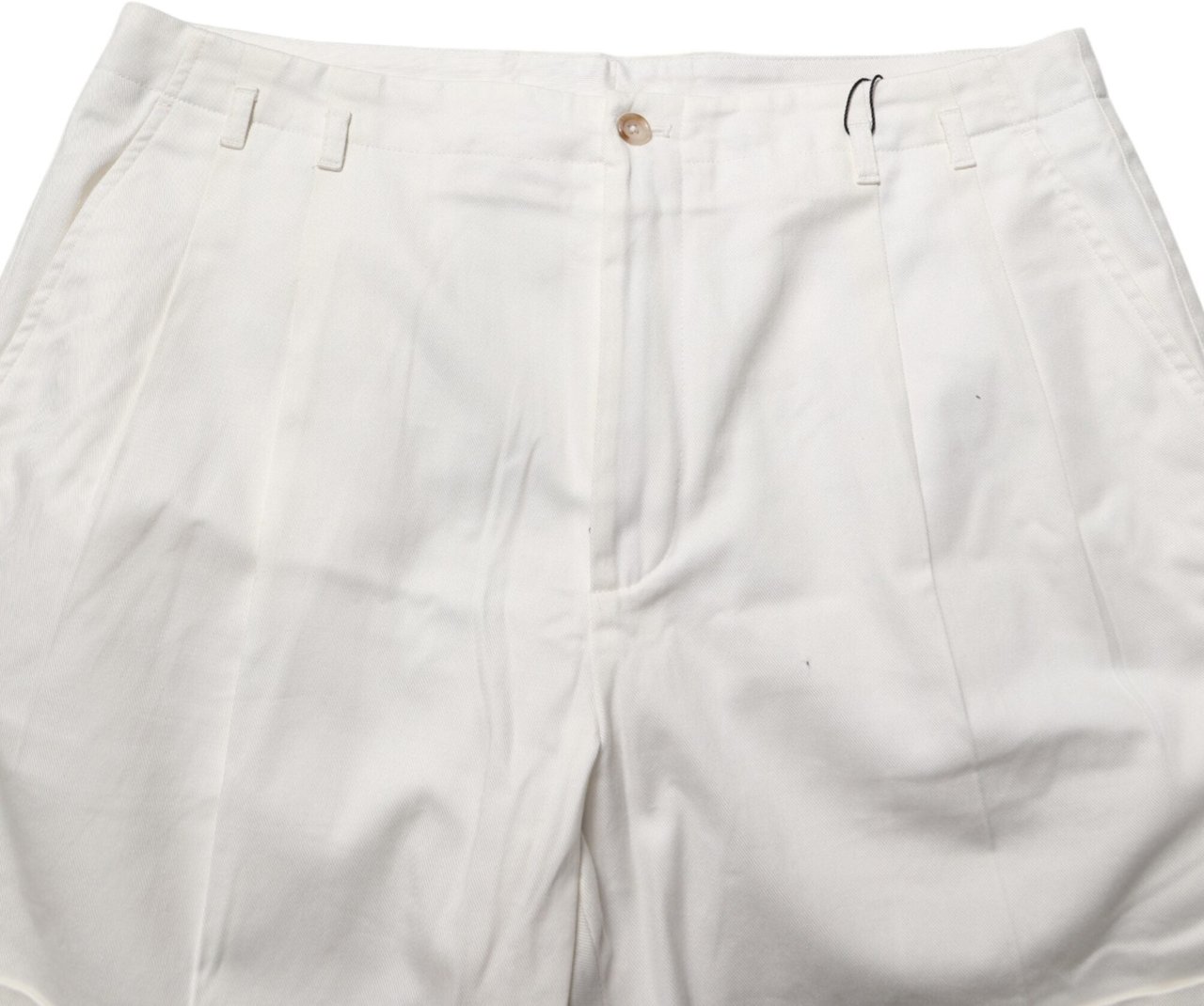 Dolce & Gabbana White Cotton Mid Waist Men Bermuda Shorts Wit