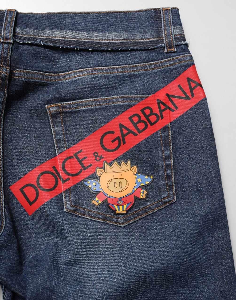 Dolce & Gabbana Blue Cotton Stretch Skinny Men Denim Jeans Blauw