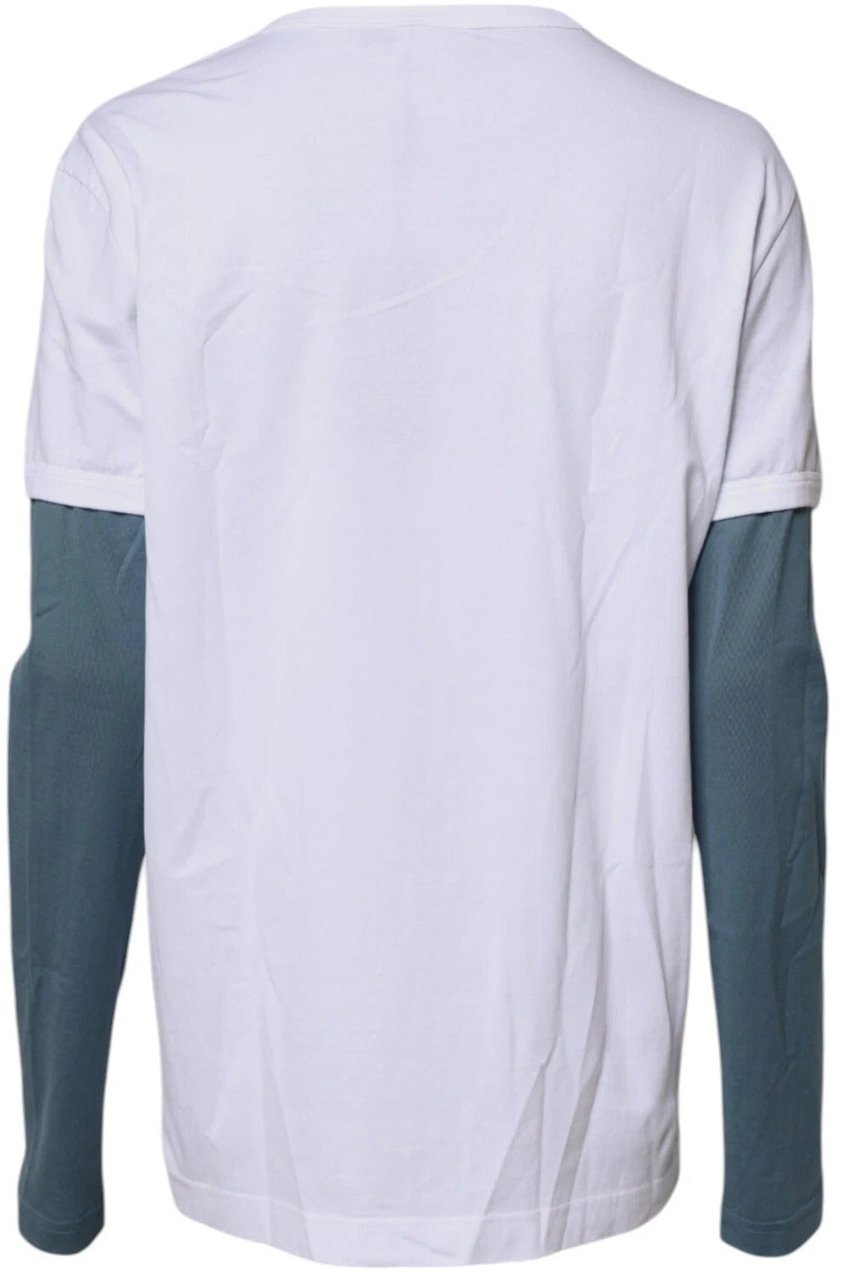 Dolce & Gabbana White Graphic Print Cotton Crew Neck T-shirt Wit
