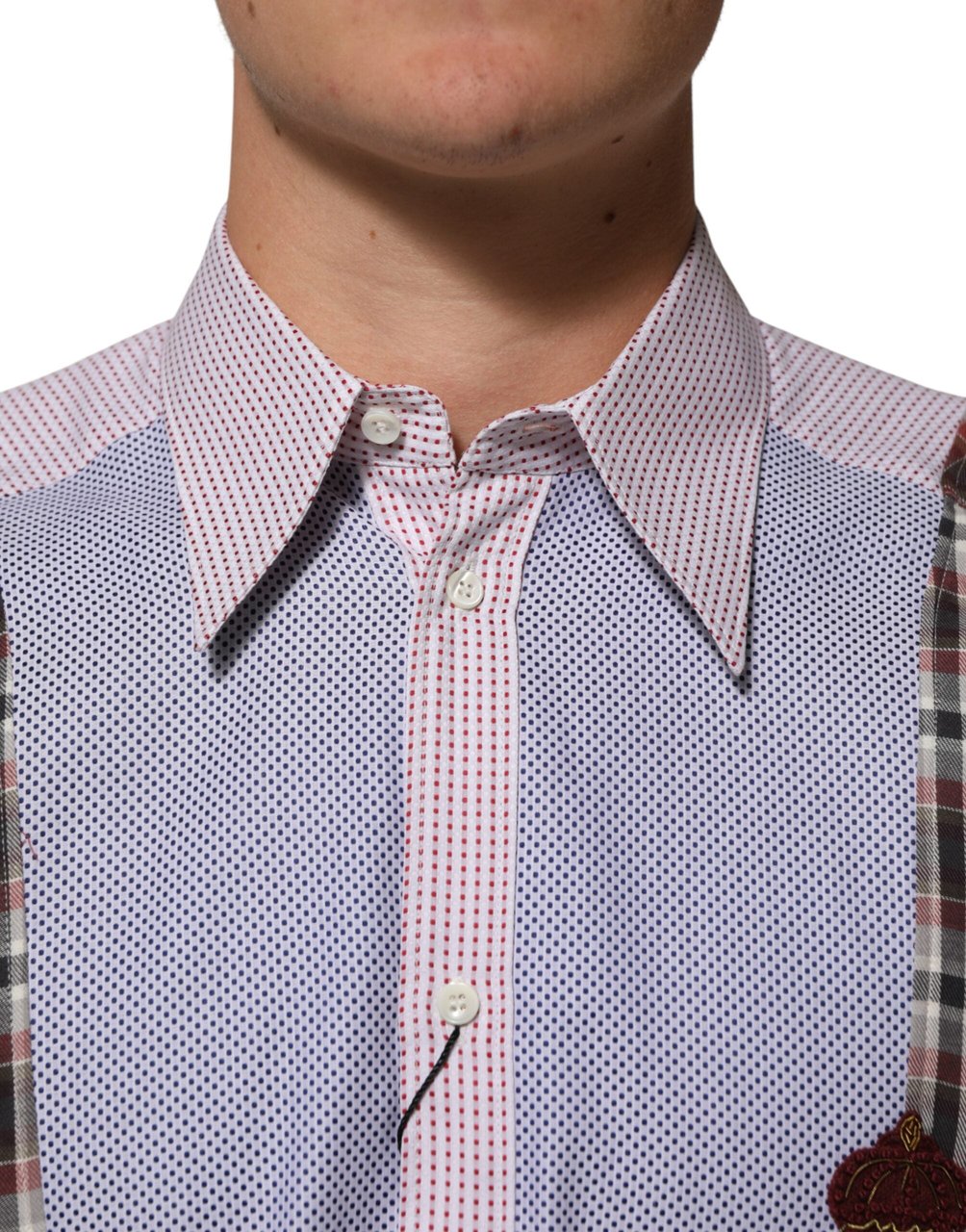 Dolce & Gabbana Multicolor Cotton Collared Checkered Shirt Divers