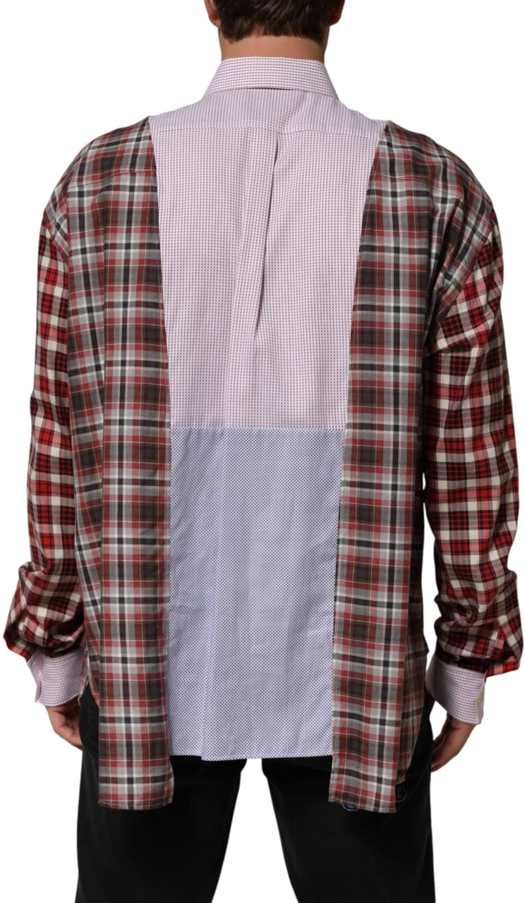 Dolce & Gabbana Multicolor Cotton Collared Checkered Shirt Divers