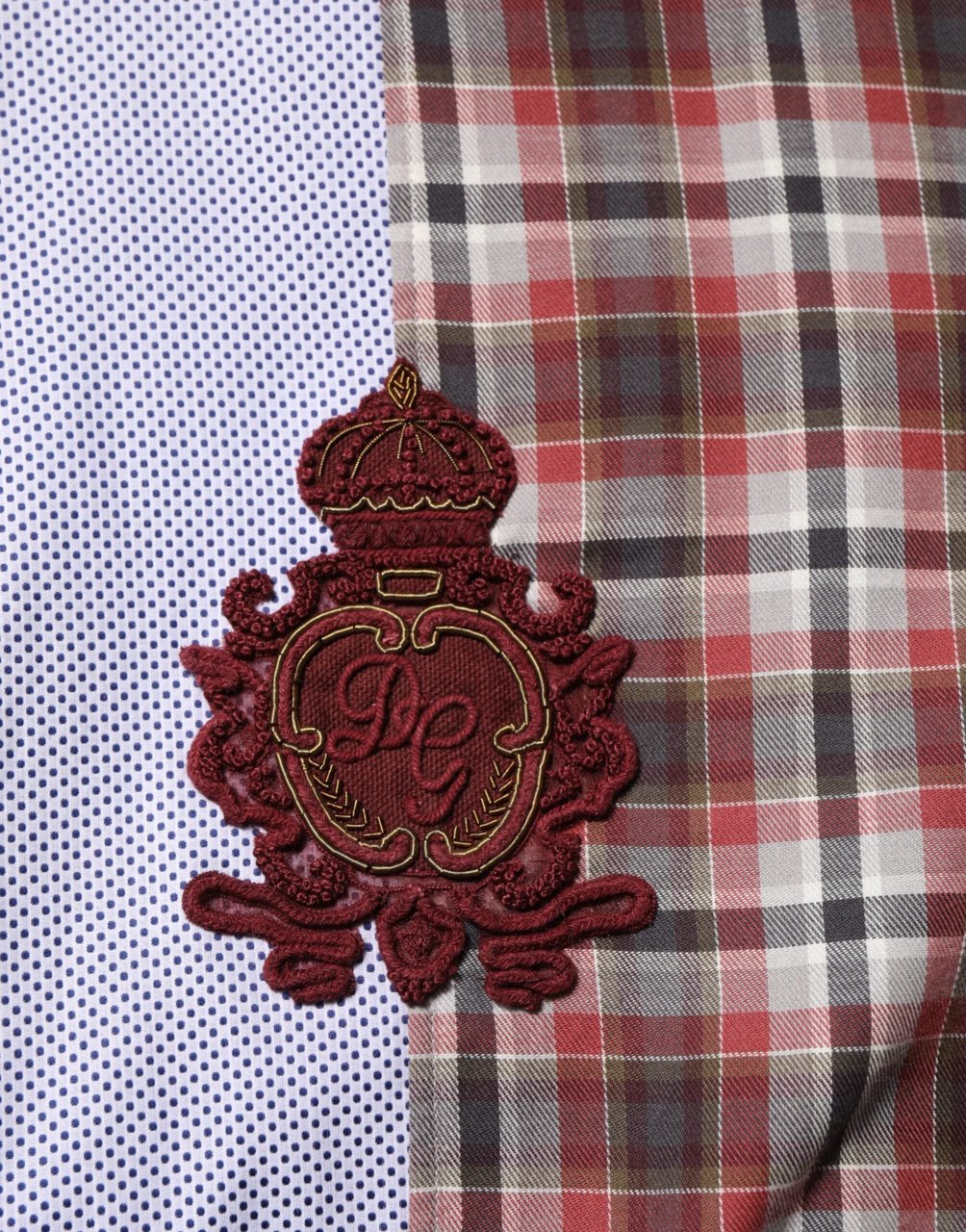 Dolce & Gabbana Multicolor Cotton Collared Checkered Shirt Divers