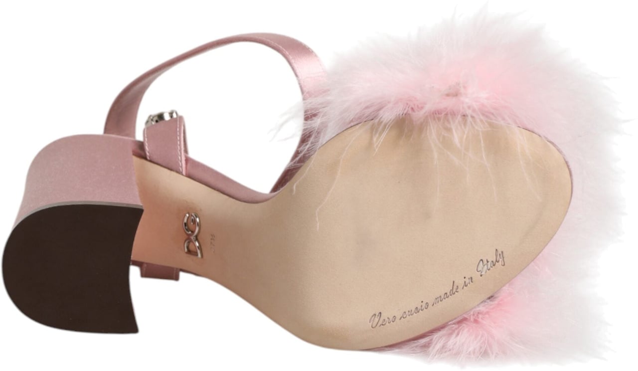 Dolce & Gabbana Pink Sequined Ankle Strap Sandals Shoes Roze