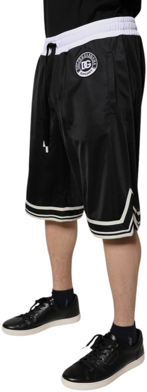 Dolce & Gabbana Black White Men Bermuda Sweatshorts Shorts Zwart