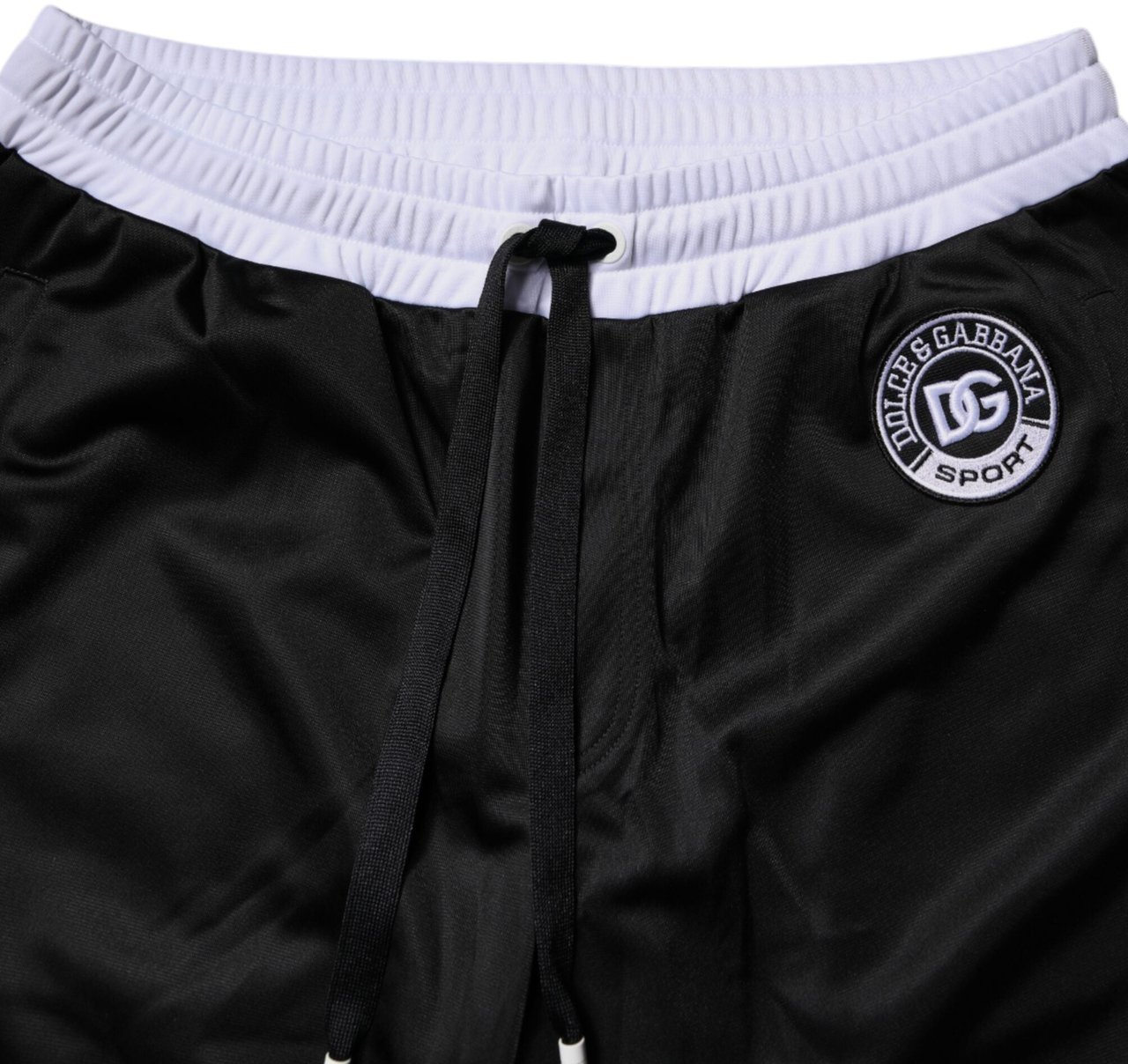 Dolce & Gabbana Black White Men Bermuda Sweatshorts Shorts Zwart