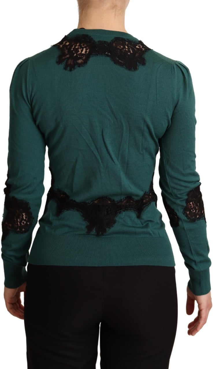 Dolce & Gabbana Green Wool Crewneck Sweater Groen