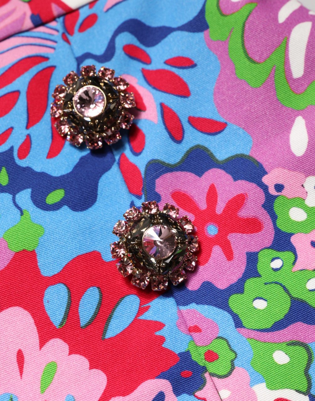 Dolce & Gabbana Multicolor Floral Buttoned High Waist Mini Shorts Divers