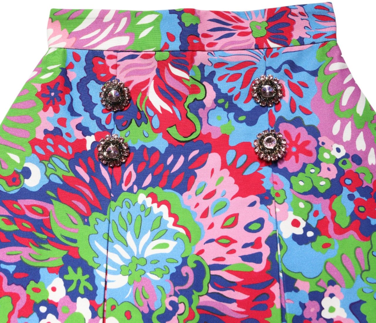 Dolce & Gabbana Multicolor Floral Buttoned High Waist Mini Shorts Divers