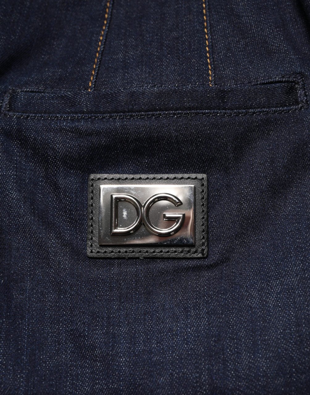 Dolce & Gabbana Dark Blue Cotton A-line Denim Midi Skirt Blauw