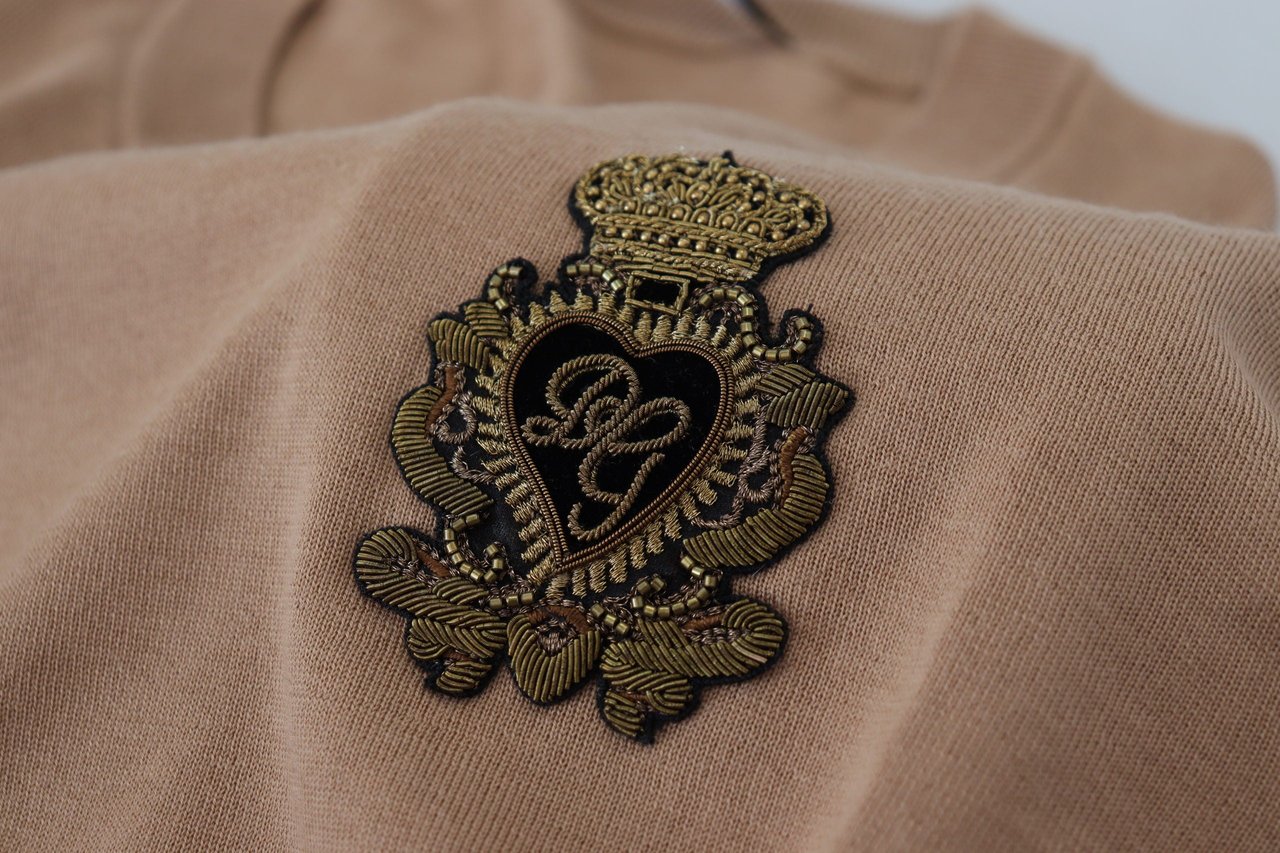 Dolce & Gabbana Beige Cashmere Crown Logo Pullover Sweater Divers