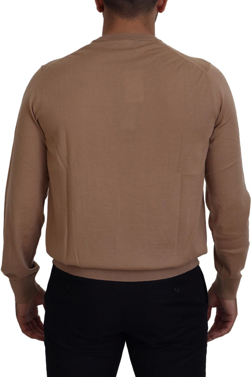 Dolce & Gabbana Beige Cashmere Crown Logo Pullover Sweater Divers