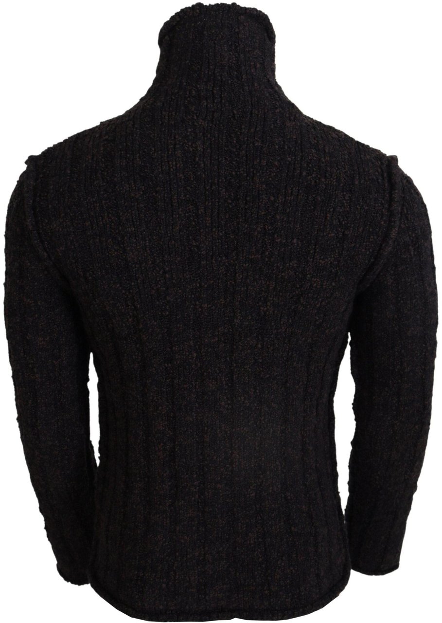 Dolce & Gabbana Brown Wool Knit Turtleneck Pullover Sweater Bruin