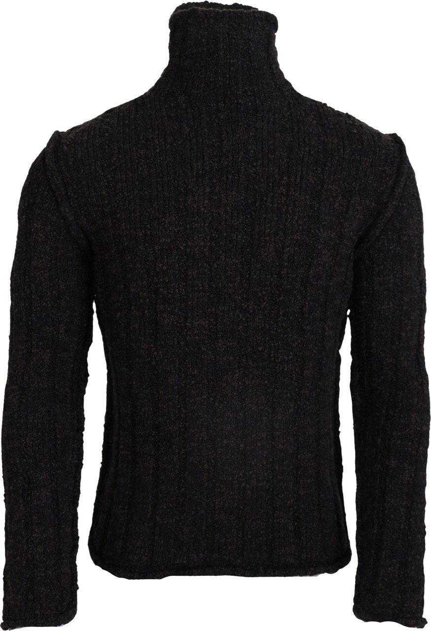 Dolce & Gabbana Brown Wool Knit Turtleneck Pullover Sweater Bruin