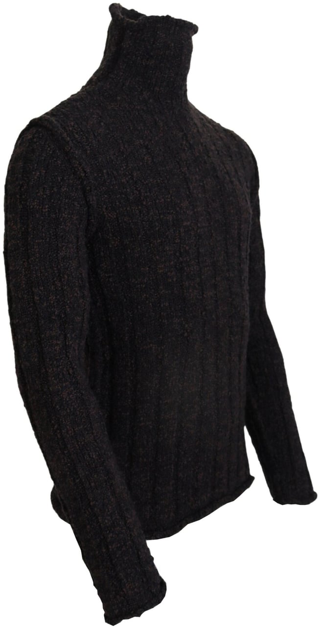 Dolce & Gabbana Brown Wool Knit Turtleneck Pullover Sweater Bruin