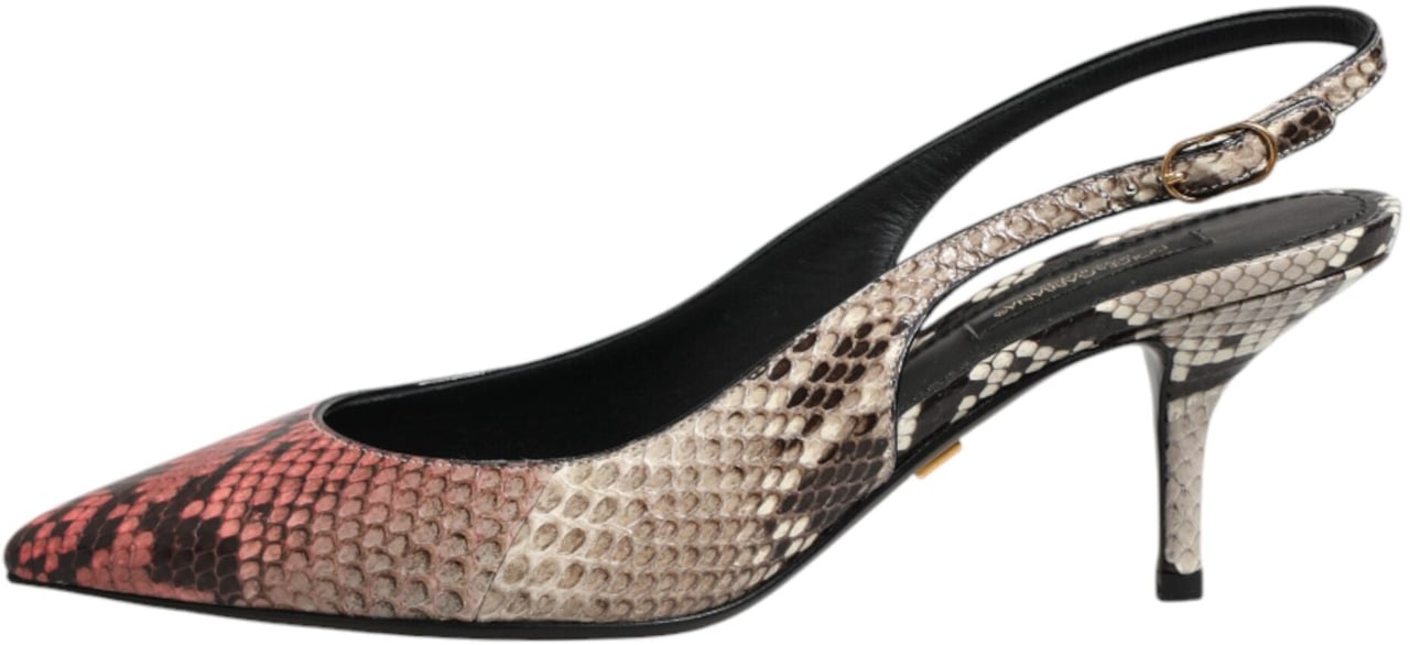 Dolce & Gabbana Multicolor Leather Heels Slingback Shoes Divers