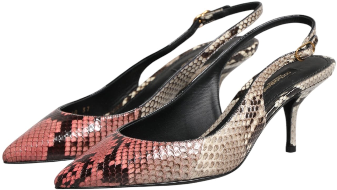 Dolce & Gabbana Multicolor Leather Heels Slingback Shoes Divers