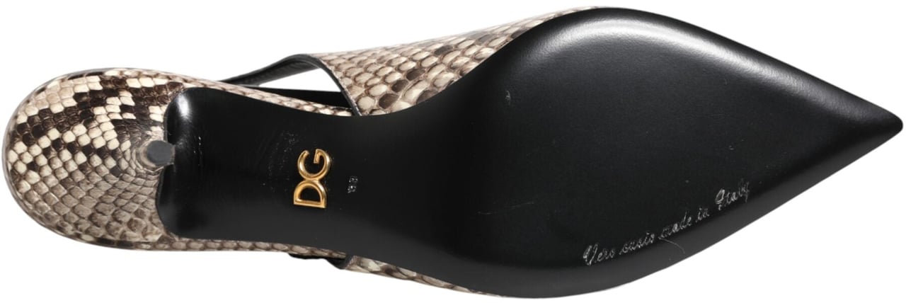Dolce & Gabbana Multicolor Leather Heels Slingback Shoes Divers