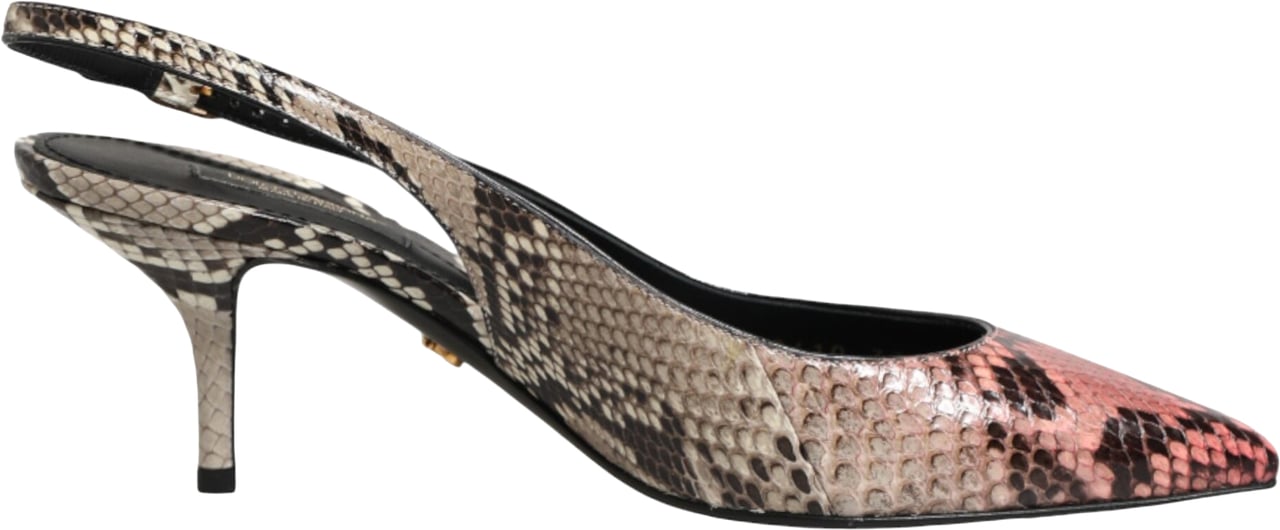 Dolce & Gabbana Multicolor Leather Heels Slingback Shoes Divers