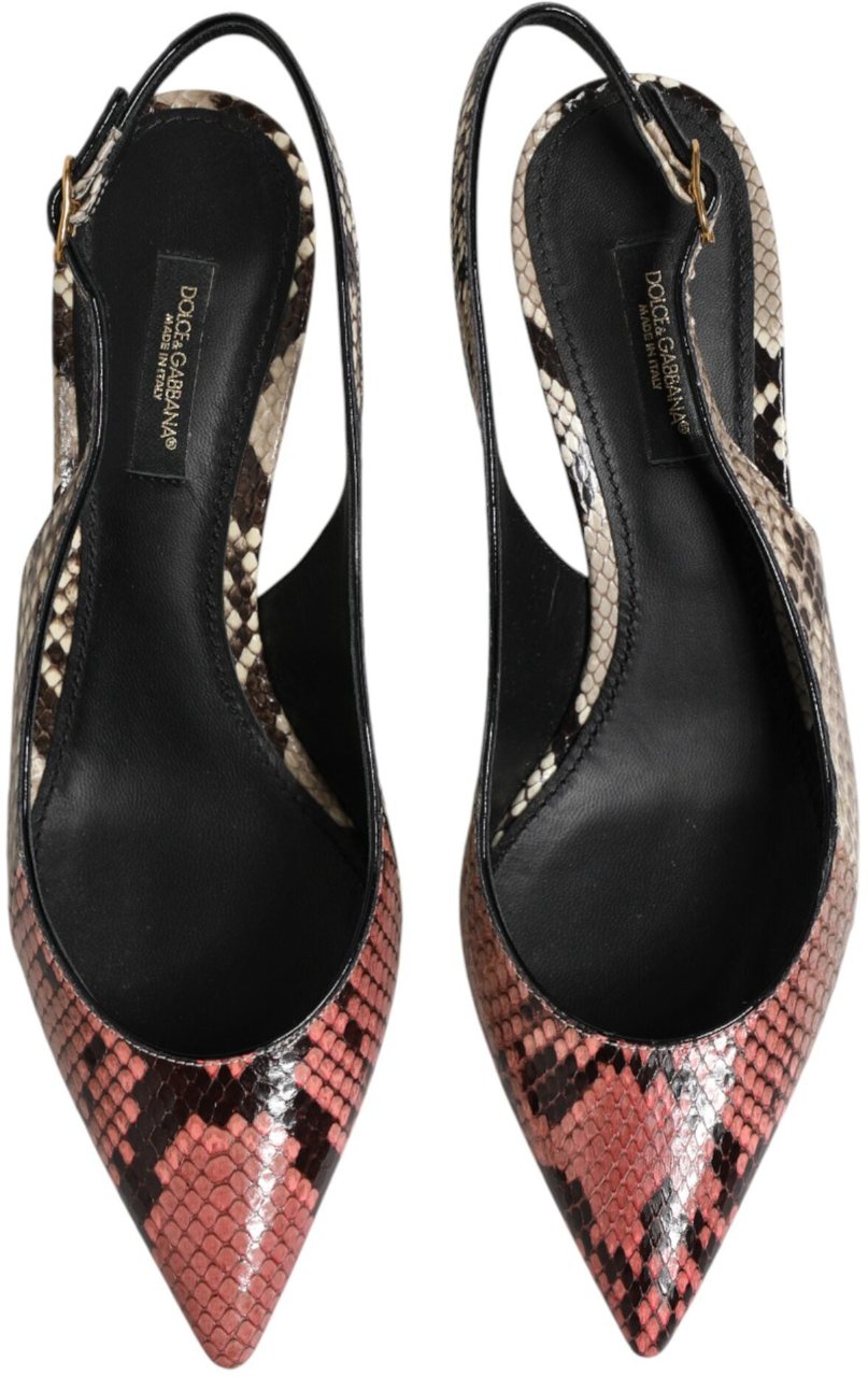 Dolce & Gabbana Multicolor Leather Heels Slingback Shoes Divers