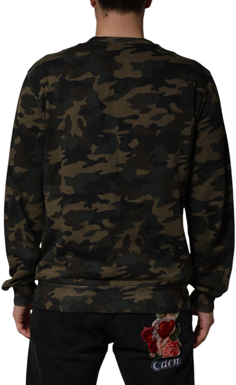 Dolce & Gabbana Multicolor Camouflage Men Sweatshirt Sweater Divers