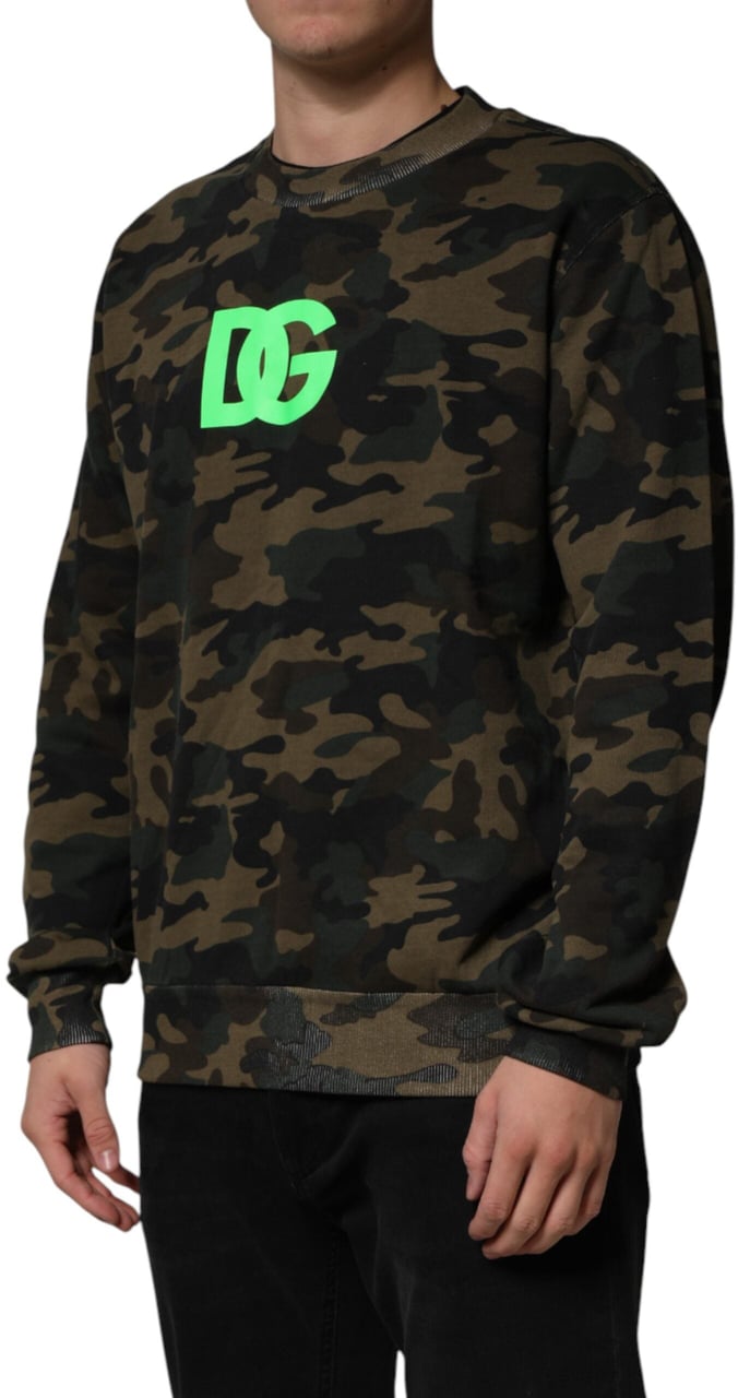 Dolce & Gabbana Multicolor Camouflage Men Sweatshirt Sweater Divers