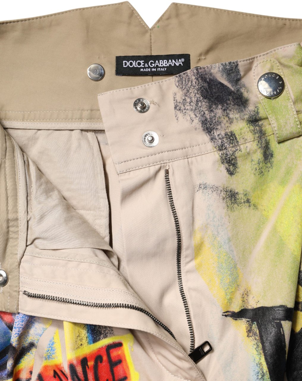 Dolce & Gabbana Multicolor Graffiti HighWaist Bermuda Shorts Divers