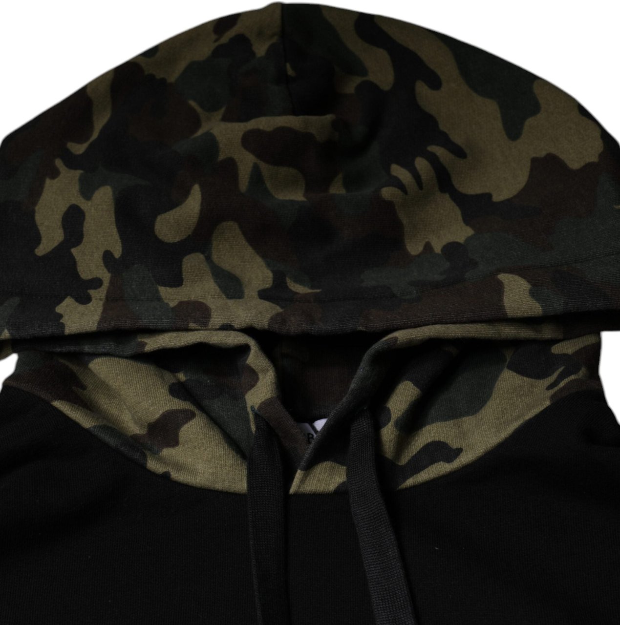 Dolce & Gabbana Black Camouflage Hooded Sweatshirt Sweater Zwart