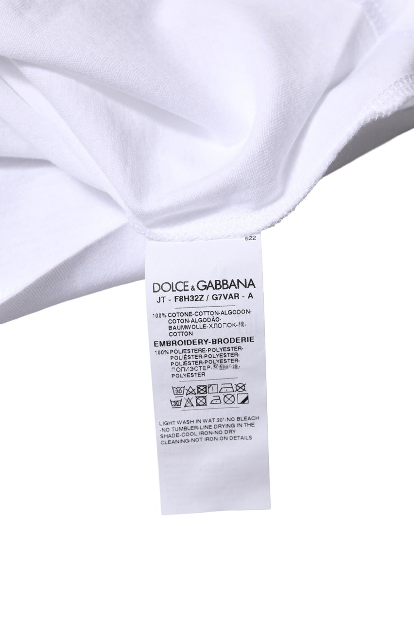 Dolce & Gabbana White Eleganza Cotton Crew Neck Tee T-shirt Wit