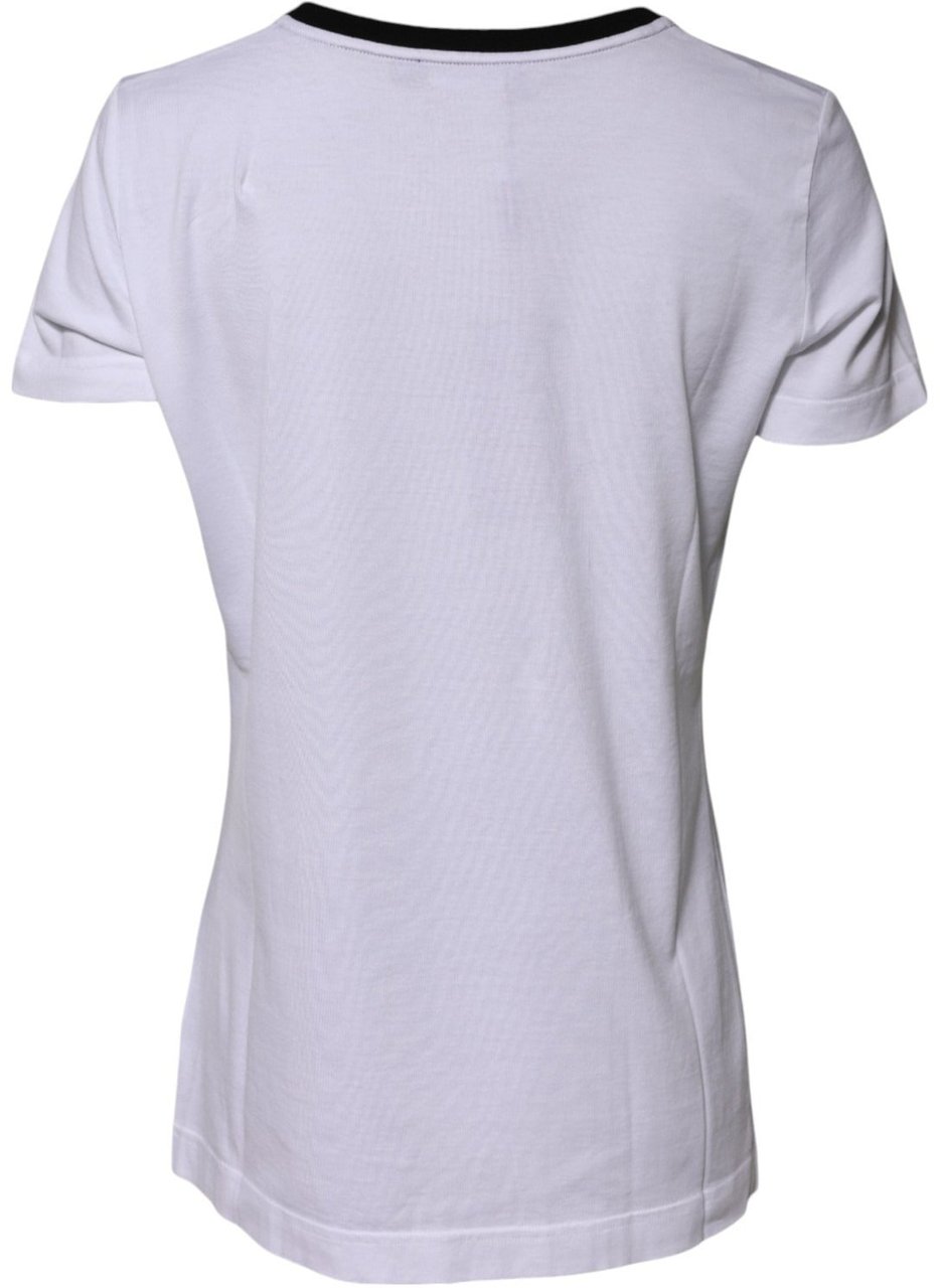 Dolce & Gabbana White Eleganza Cotton Crew Neck Tee T-shirt Wit