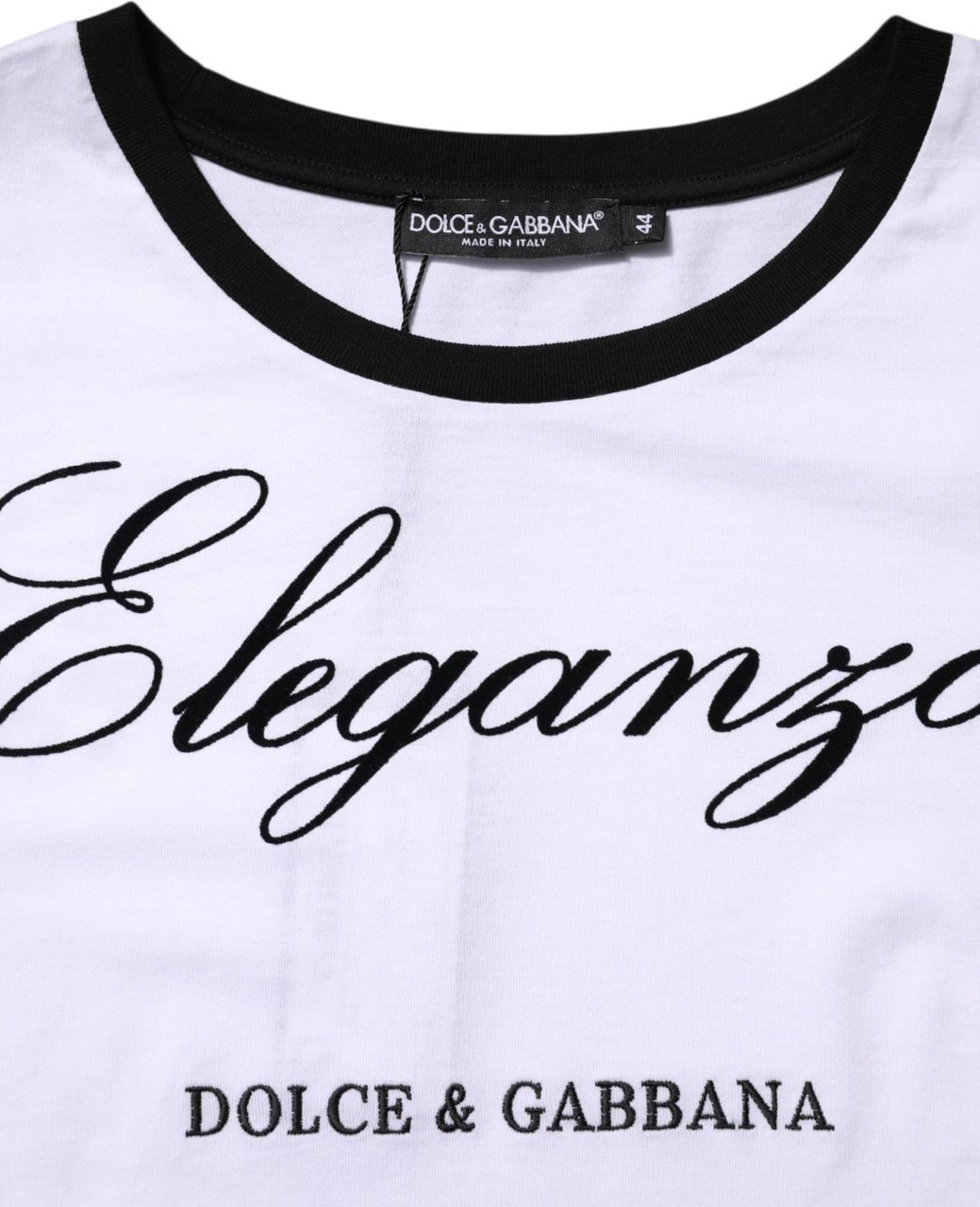 Dolce & Gabbana White Eleganza Cotton Crew Neck Tee T-shirt Wit