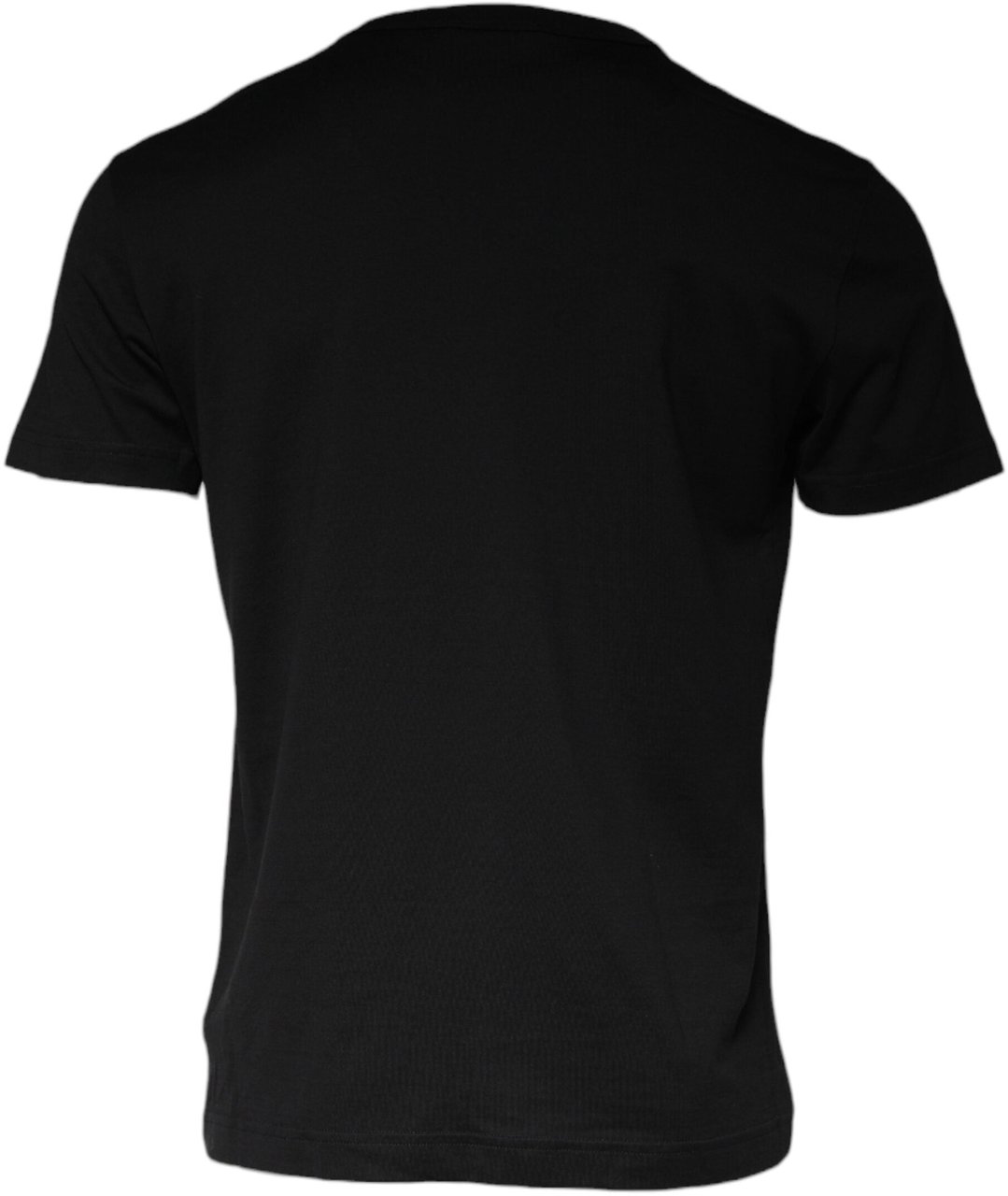 Dolce & Gabbana Black Cotton Necklace Embellished T-shirt Zwart