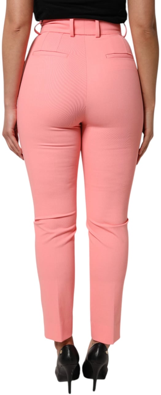Dolce & Gabbana Pink High Waist Dress Tapered Pants Roze