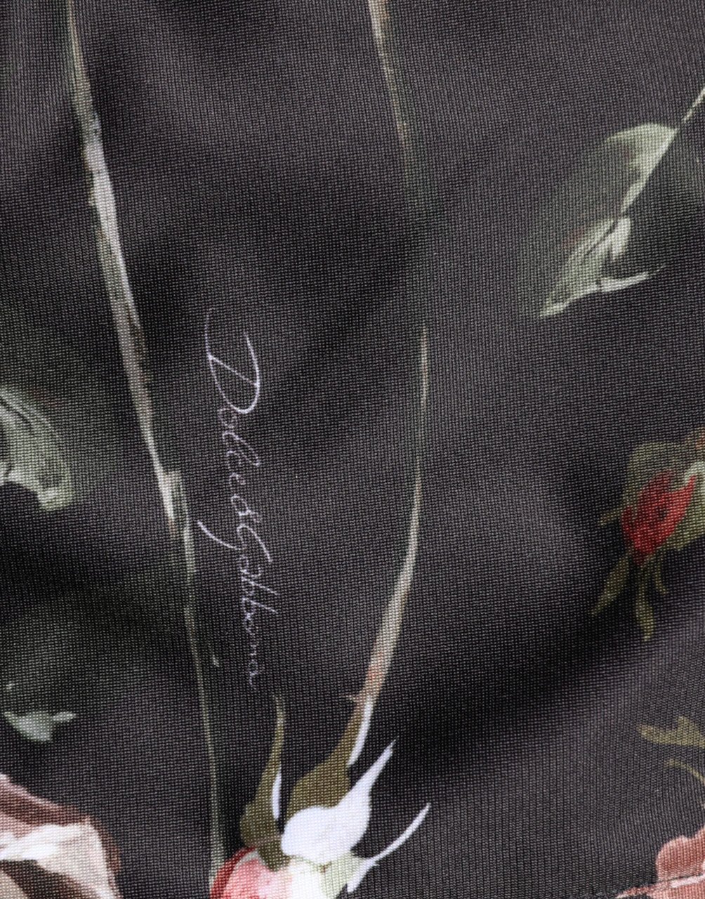 Dolce & Gabbana Black Floral Straight-Leg Chino Trouser Pants Zwart