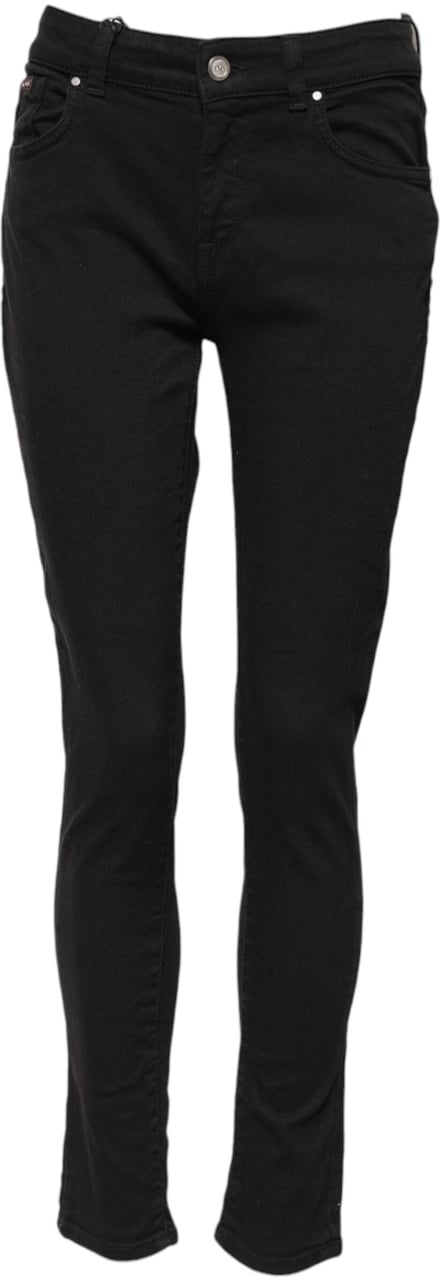Dolce & Gabbana Black Cotton Skinny Mid Waist Denim Jeans Zwart