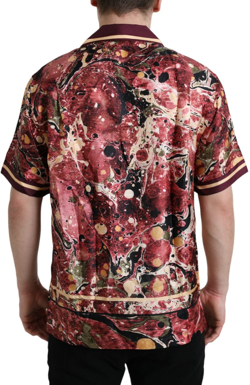 Dolce & Gabbana Multicolor Button Down Silk Shirt Divers
