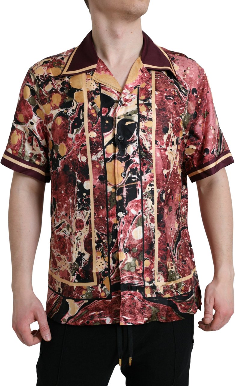 Dolce & Gabbana Multicolor Button Down Silk Shirt Divers