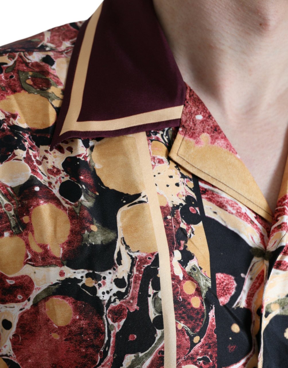 Dolce & Gabbana Multicolor Button Down Silk Shirt Divers