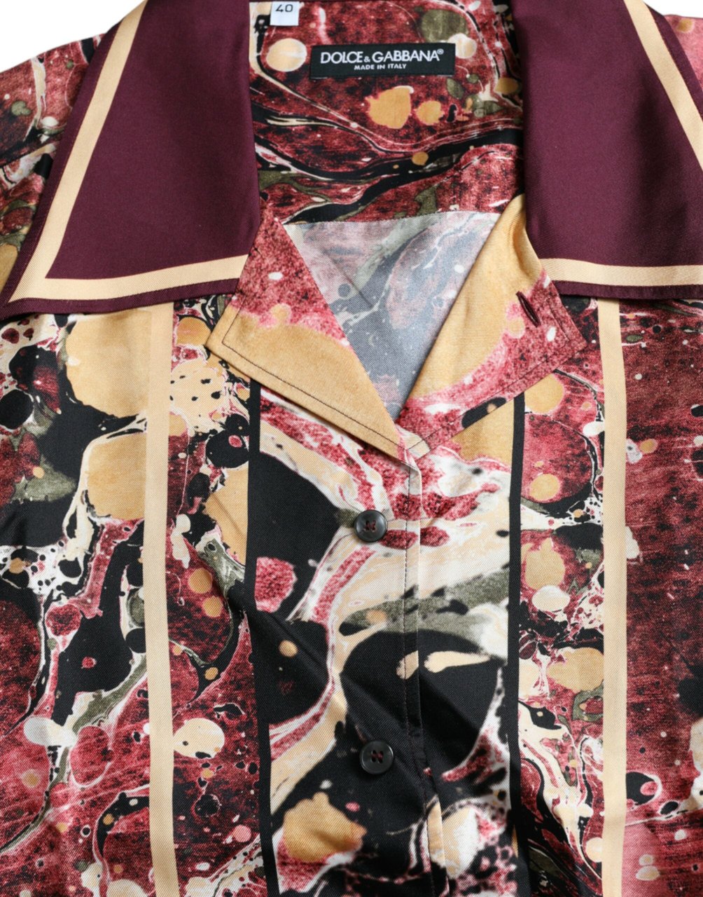 Dolce & Gabbana Multicolor Button Down Silk Shirt Divers