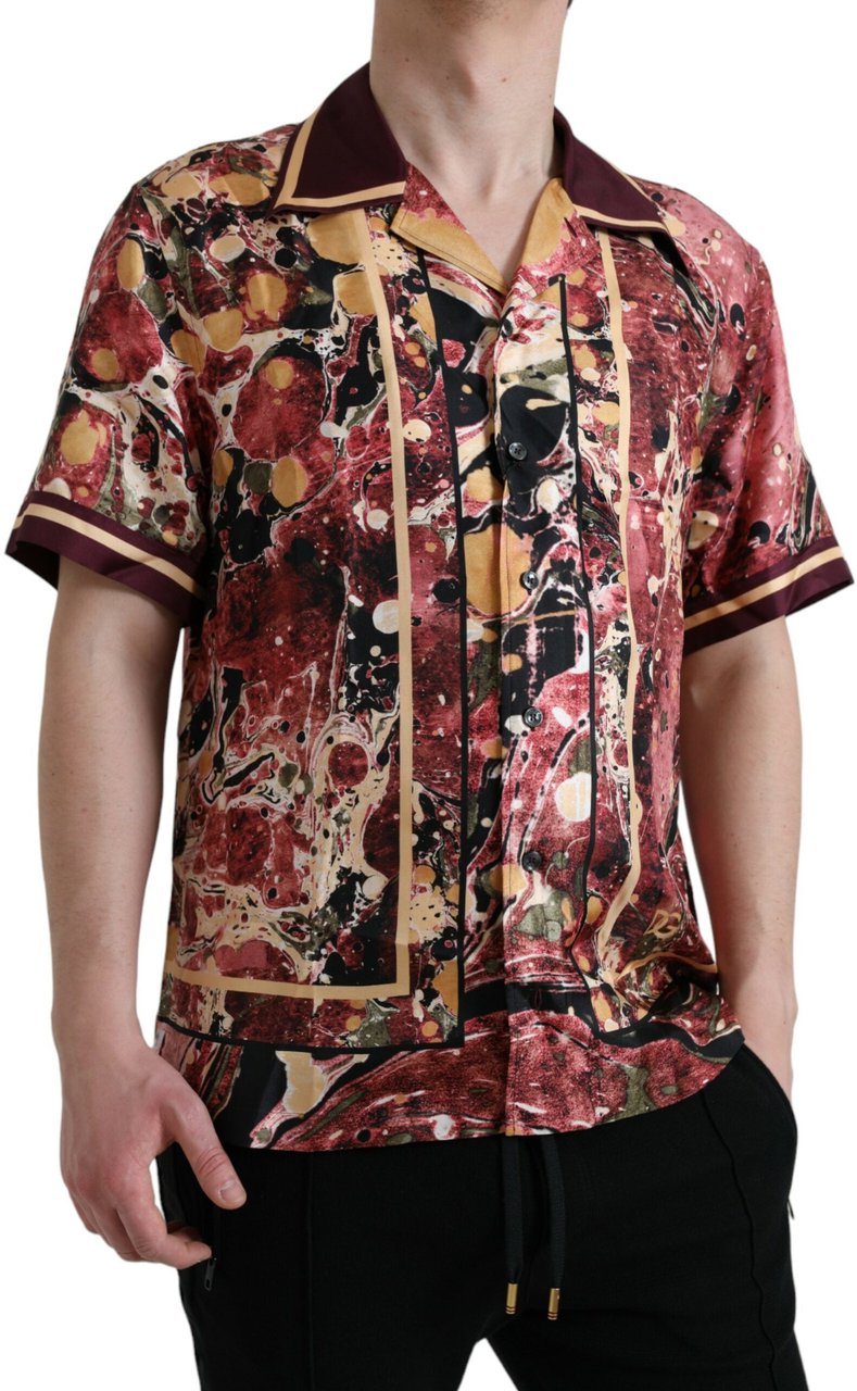 Dolce & Gabbana Multicolor Button Down Silk Shirt Divers