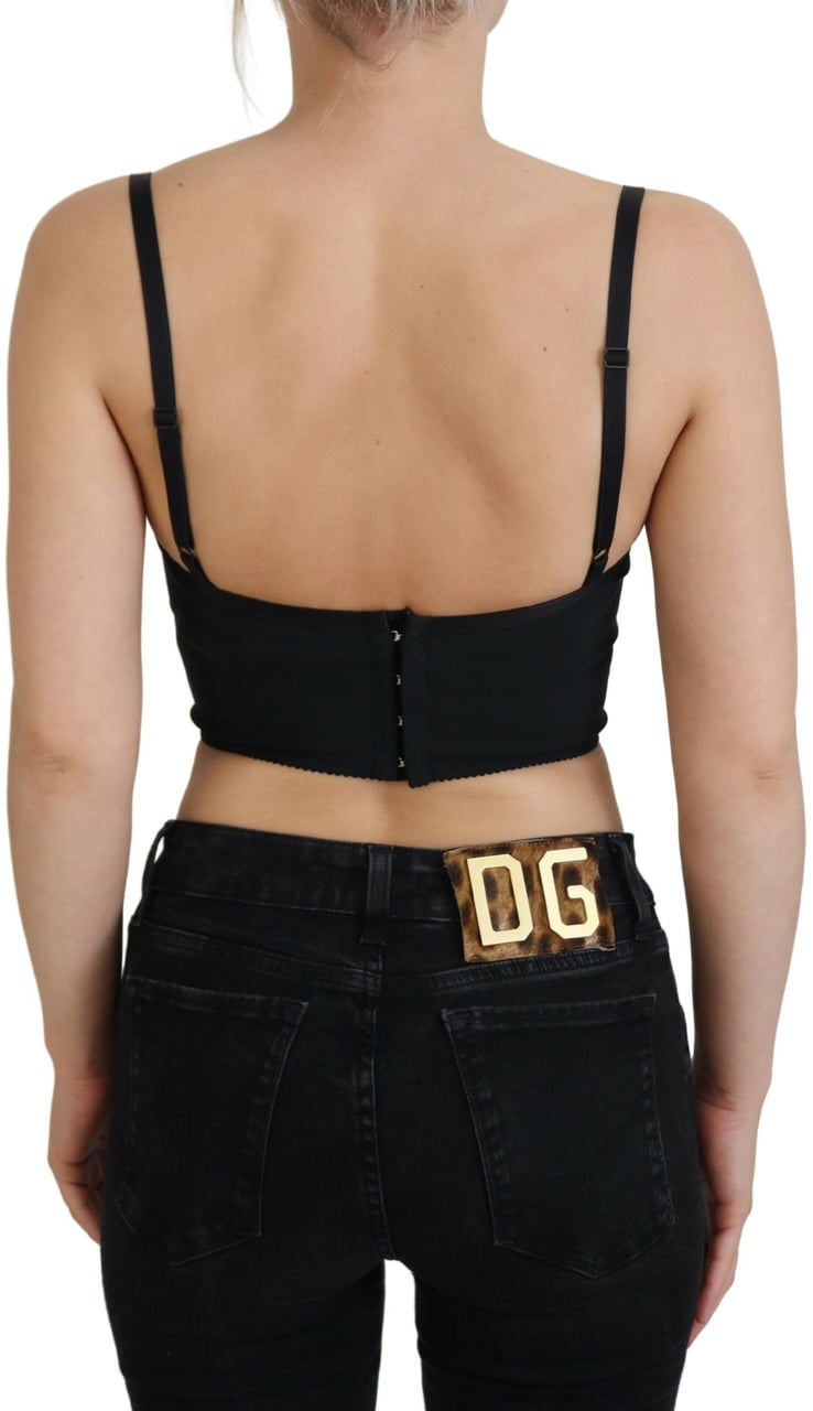 Dolce & Gabbana Pink Leopard Print Cropped Bustier Corset Top Roze