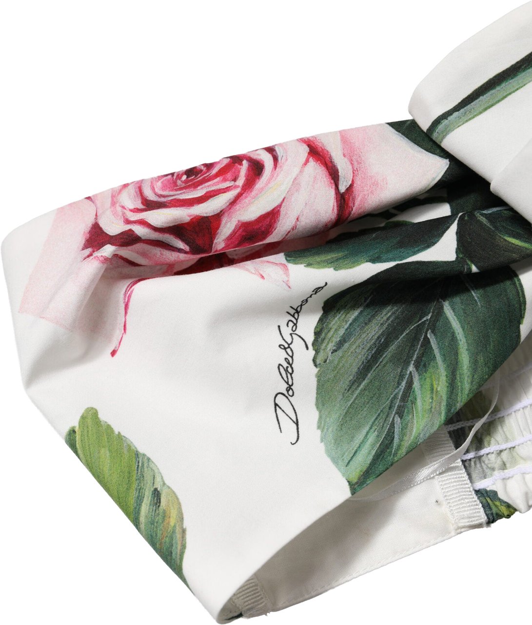 Dolce & Gabbana White Floral Print Cropped Bustier Corset Top Wit