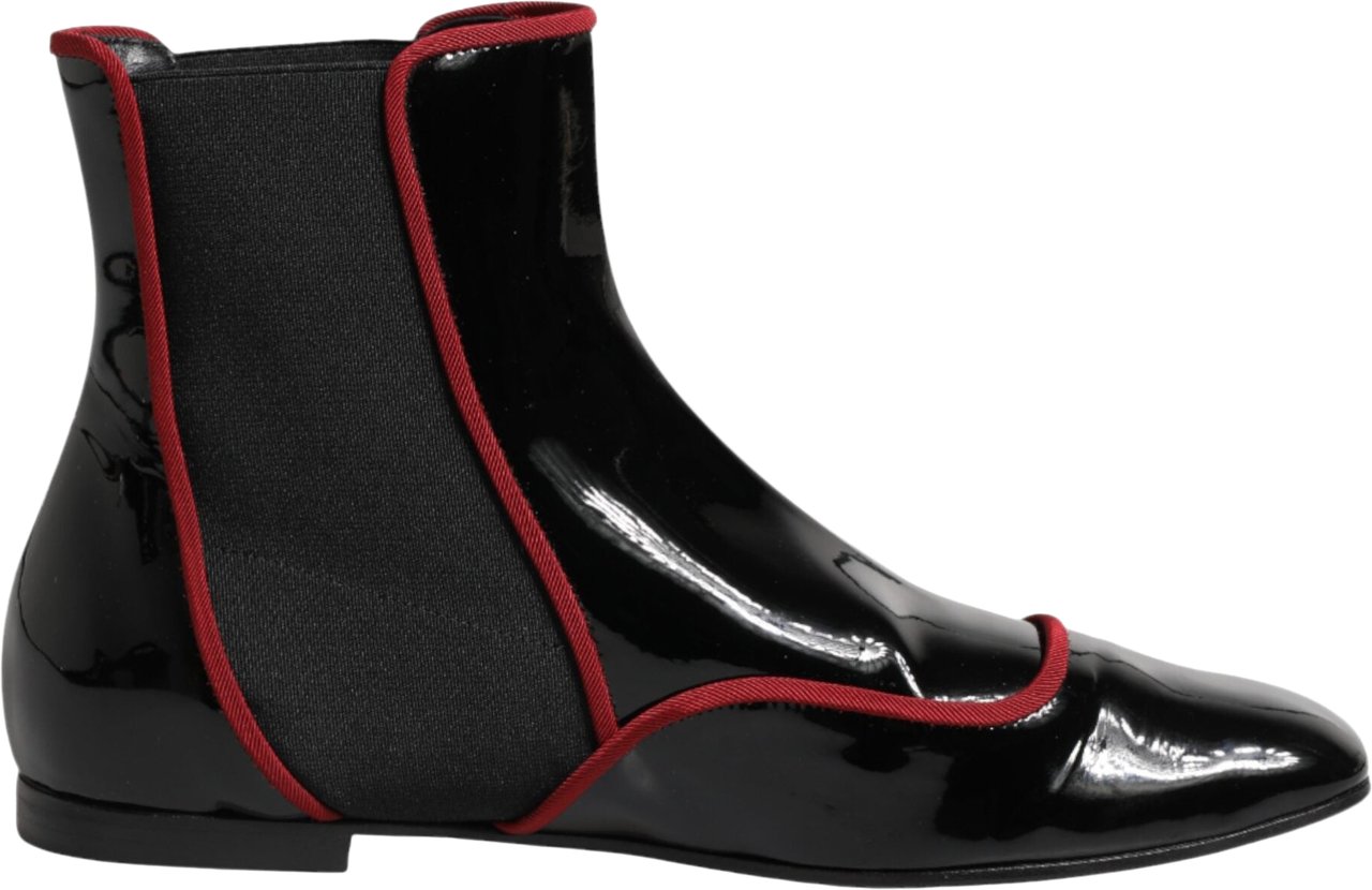 Dolce & Gabbana Black Jackie Buttoned Chelsea Boots Shoes Zwart