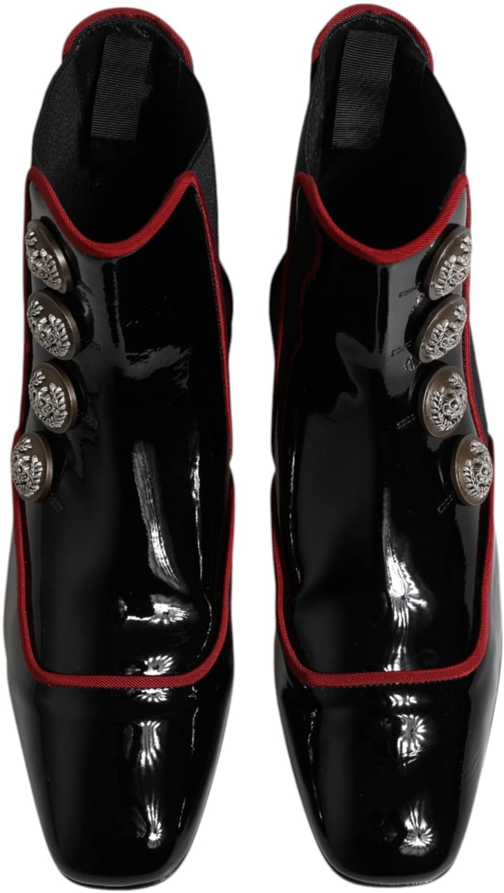 Dolce & Gabbana Black Jackie Buttoned Chelsea Boots Shoes Zwart
