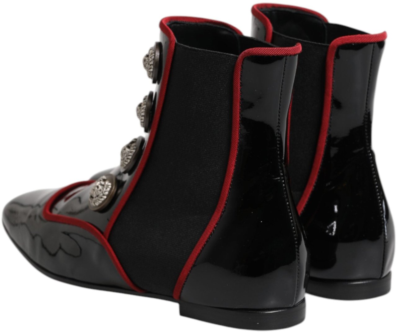 Dolce & Gabbana Black Jackie Buttoned Chelsea Boots Shoes Zwart