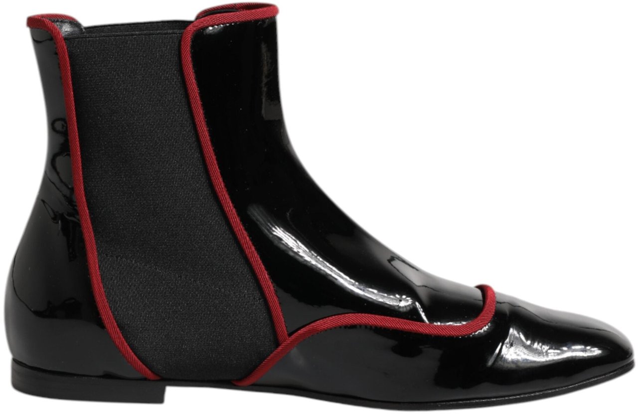 Dolce & Gabbana Black Jackie Buttoned Chelsea Boots Shoes Zwart