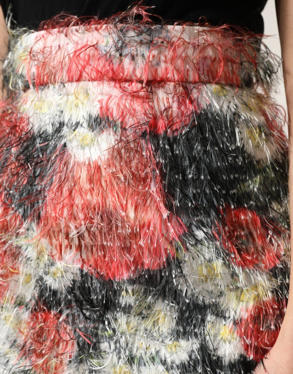 Dolce & Gabbana Multicolor Floral Textured Faux Fur Pencil Skirt Divers