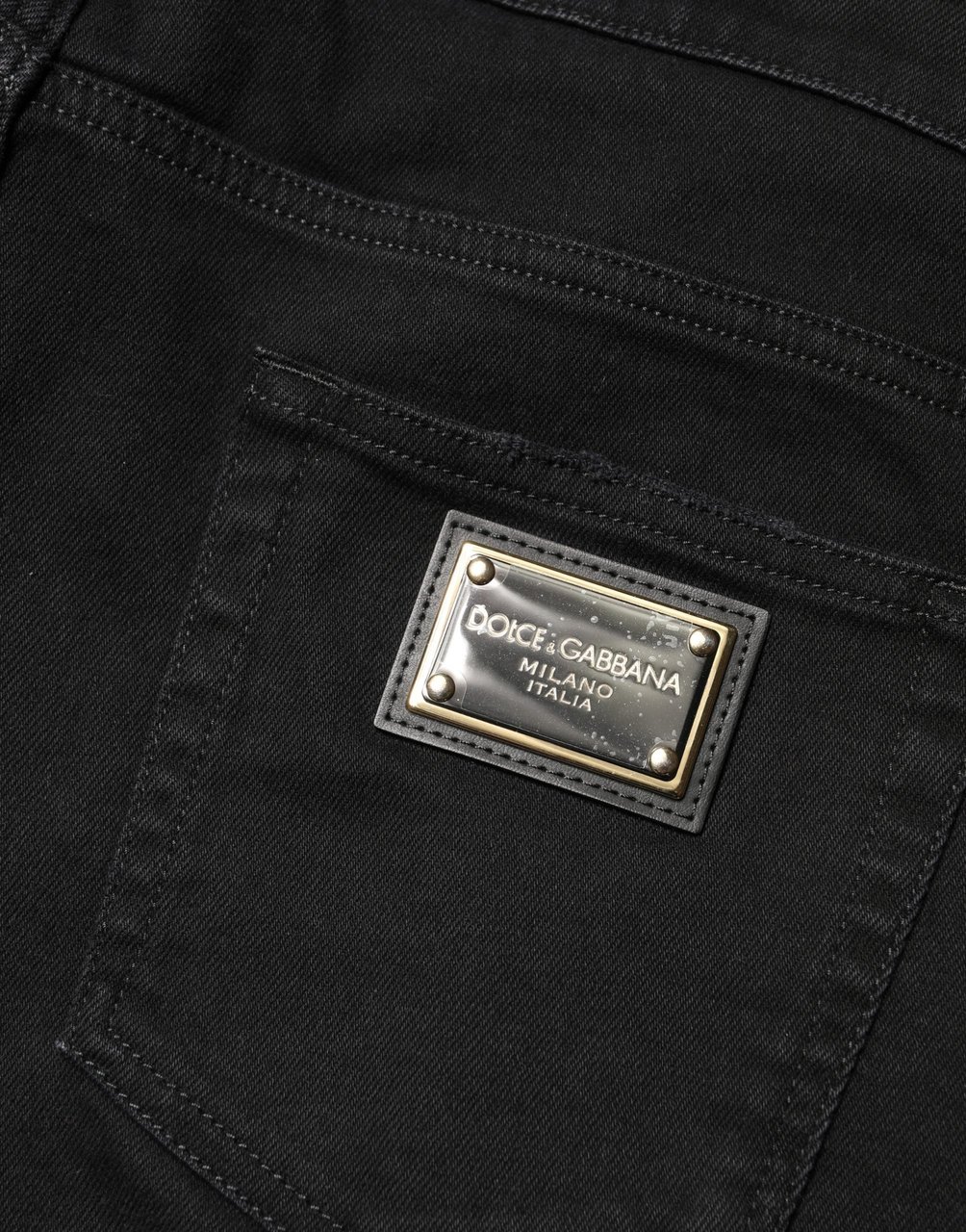 Dolce & Gabbana Black Tattered Skinny Cotton Denim Jeans Zwart