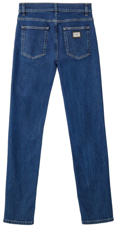 Dolce & Gabbana Blue Cotton Skinny Jeans Blauw