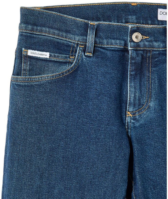 Dolce & Gabbana Blue Cotton Skinny Jeans Blauw