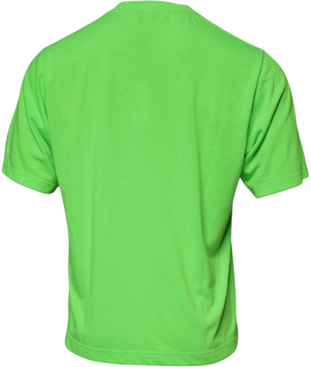 Dolce & Gabbana Green Logo Polyester Crew Neck T-shirt Groen